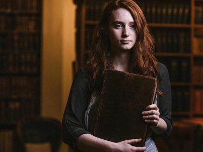 Lady in library