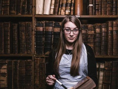 Lady in library