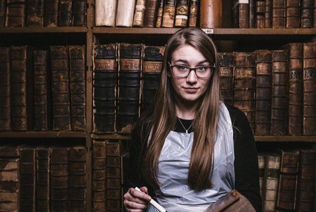 Lady in library