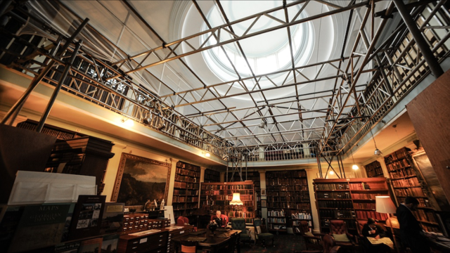 Interior view of library roof